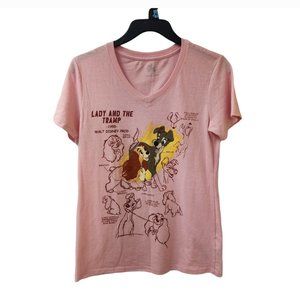Disney Parks Lady and The Tramp Pink Shirt Size XS